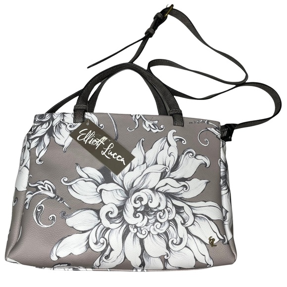 Elliot Lucca  Medium Floral Satchel Crossbody NWT - Picture 2 of 14